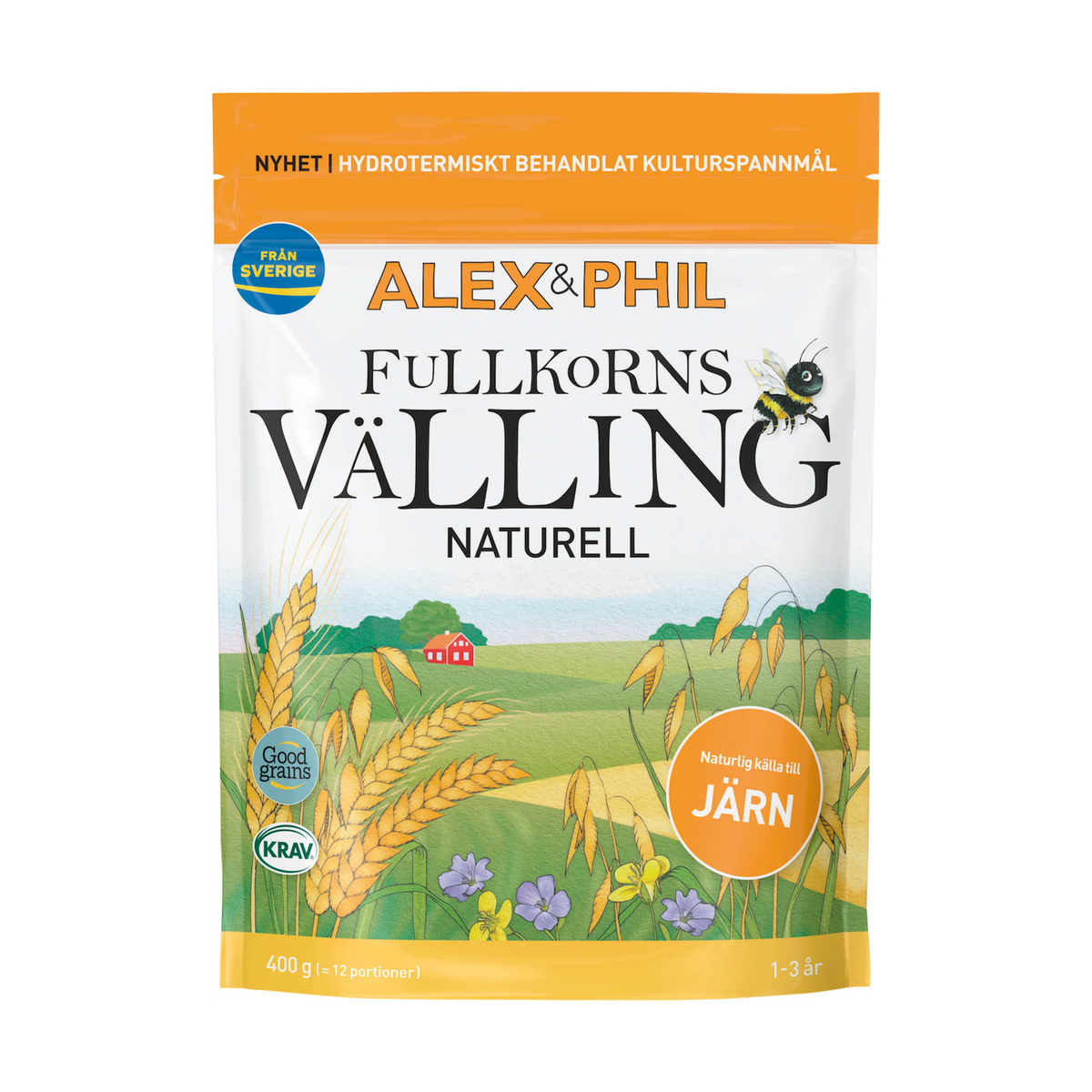 Fullkornsvälling, naturell (400 g, 1-3 år)