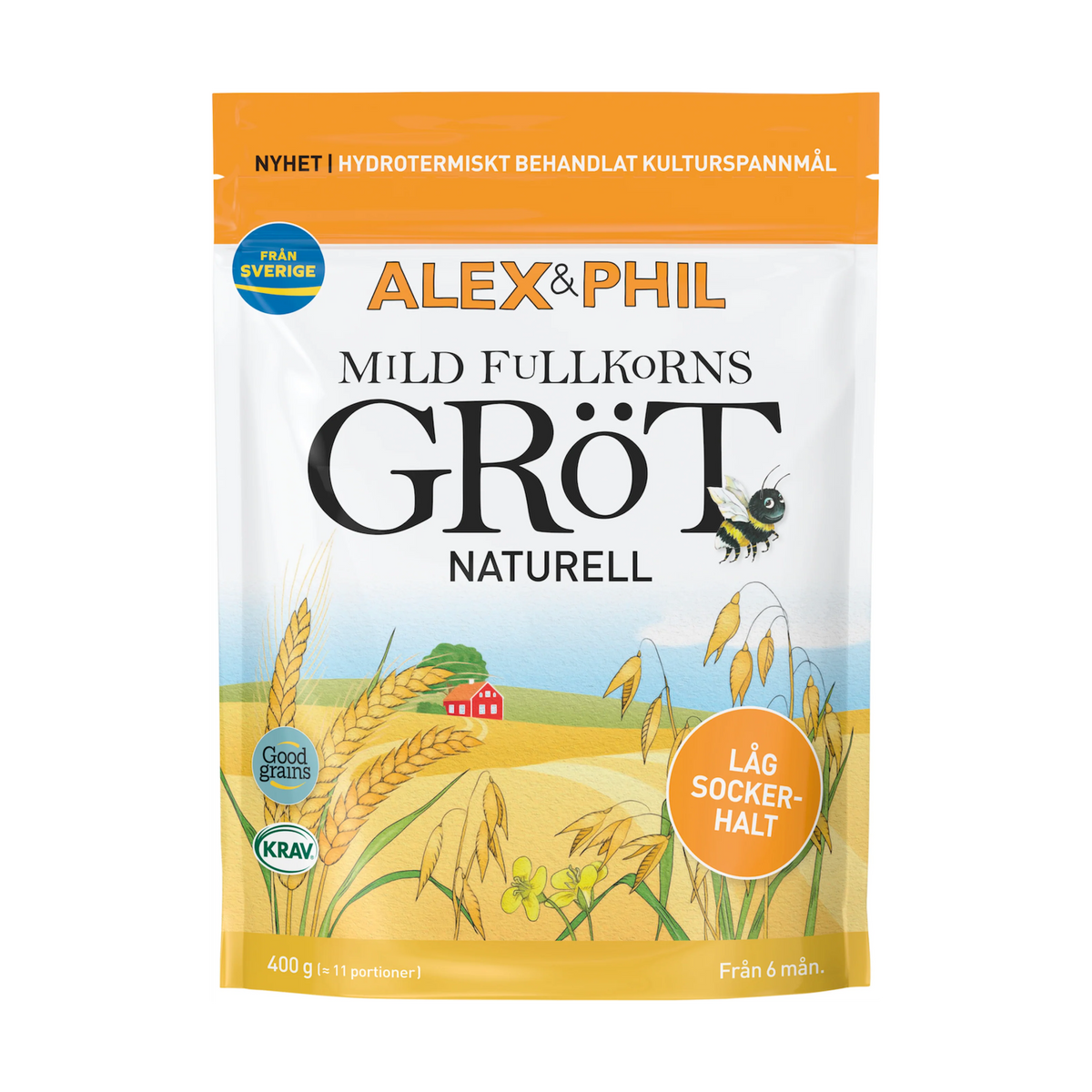 Mild fullkornsgröt, naturell (400 g, 6+ mån.)